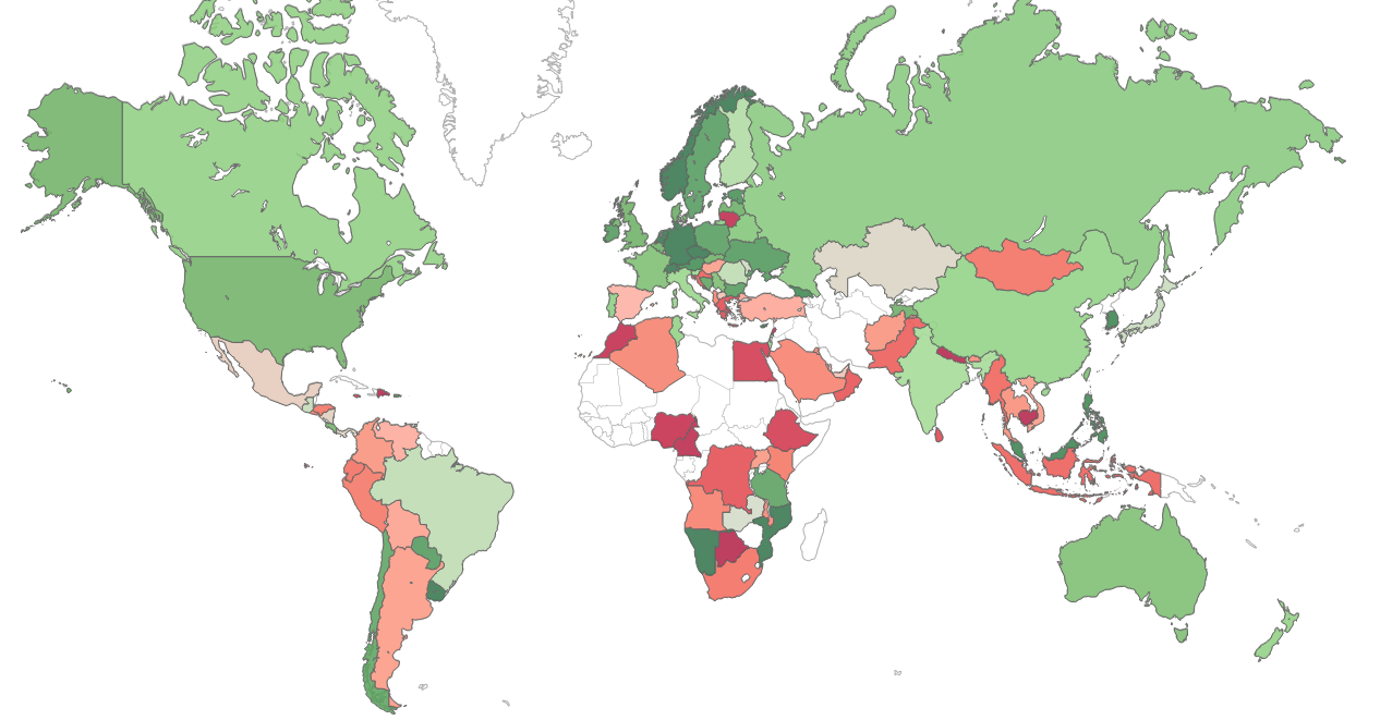 Global map of threat malware in various regions