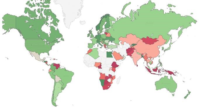 Global map of threats all across the world in real time cyber attacks