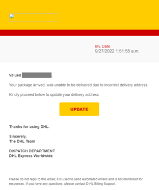 Dhl tracking email 2025 hoax