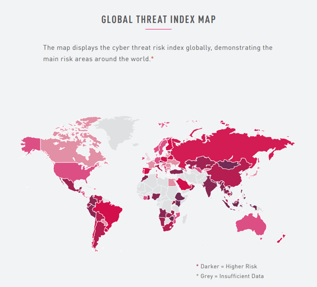 Global threat index map