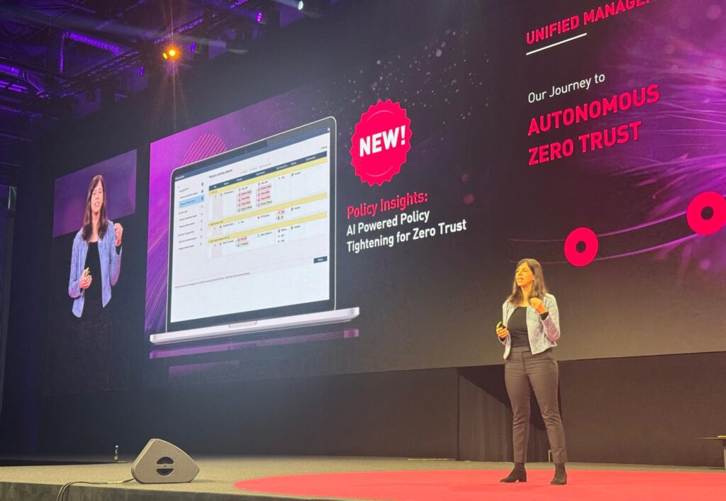 Check Point CPO Nataly Kremer announcing new AI capabilities at CPX 2025